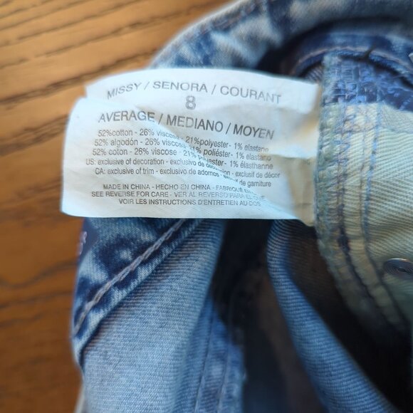 Miracle Jeans Promise 8 Wide Cuff Crop Caldera Wash Blue Denim Tummy Control - Picture 8 of 14